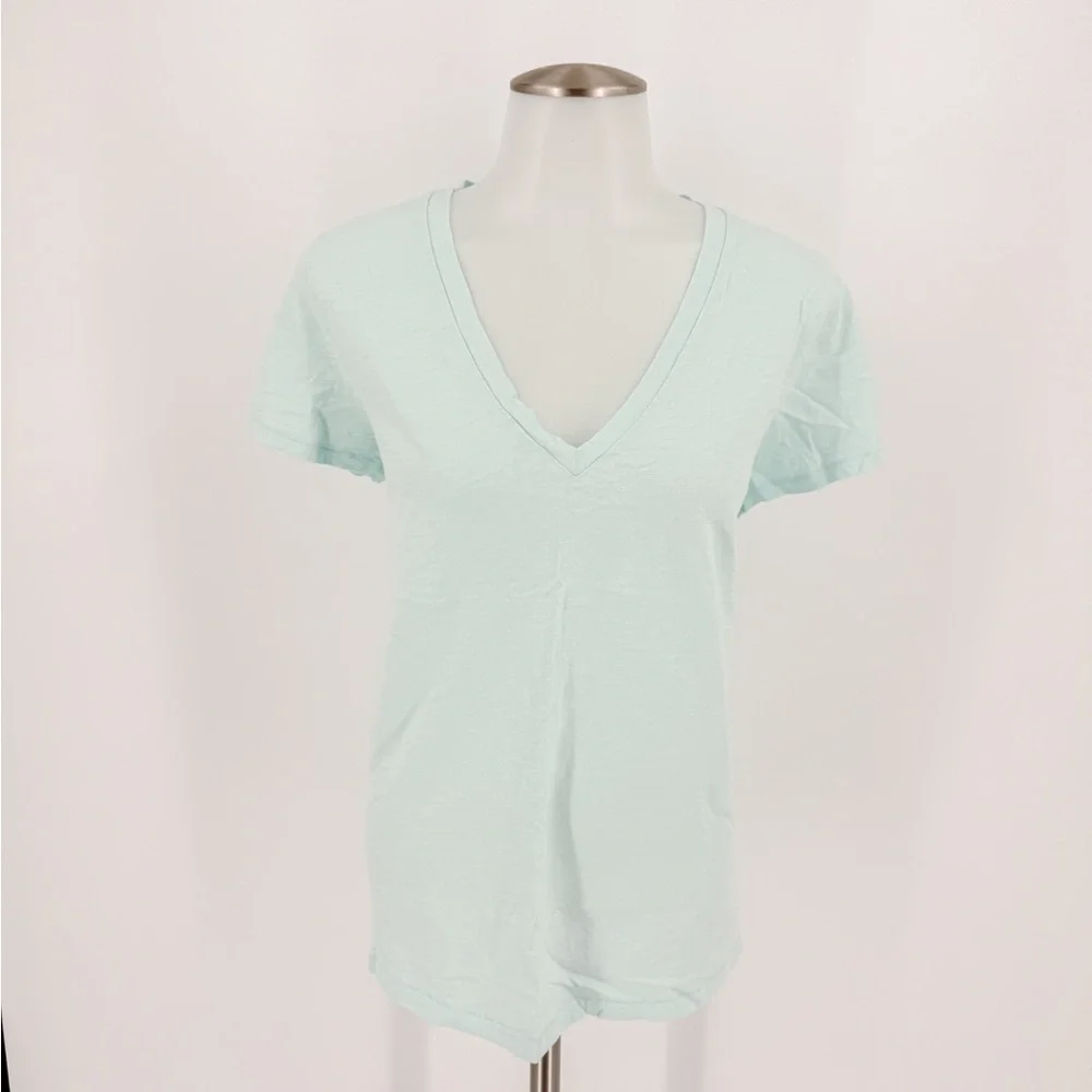 J. Crew Soft Mint V-Neck Tee